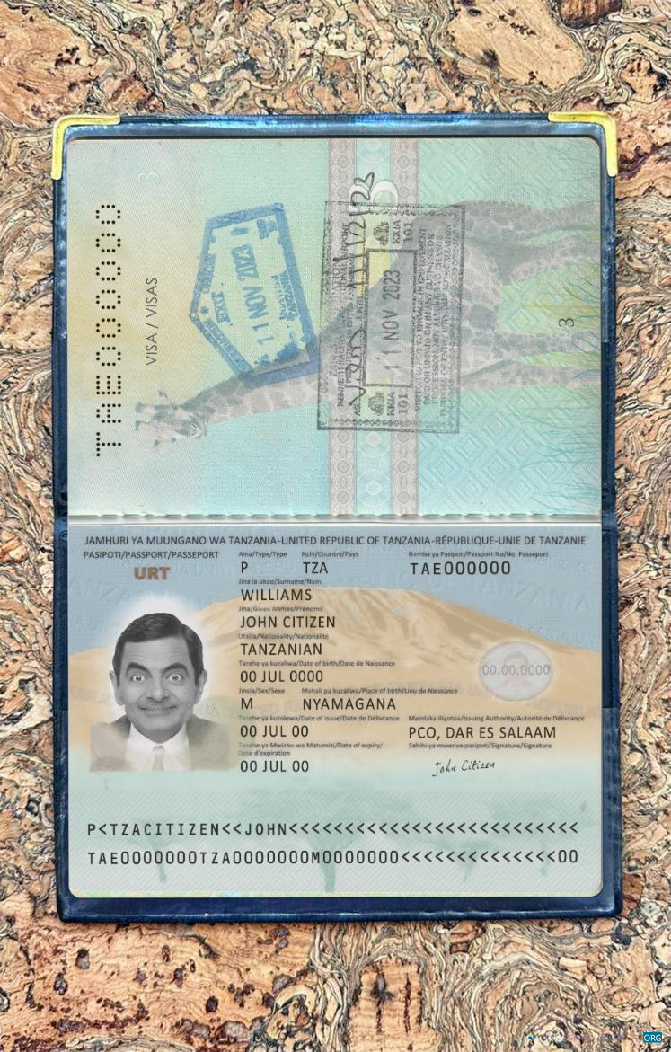 Download Tanzania passport new 2019 present photolook Photoshop template